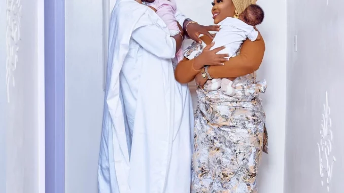 Actor Adeniyi Johnson Reacts As His Wife Oluwaseyi Edun Shares Photos Of Him, Herself & Their Twins