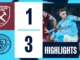 "Manchester City Secures a 3-1 Victory Over West Ham on Sep-16-2023: Premier League Highlights"